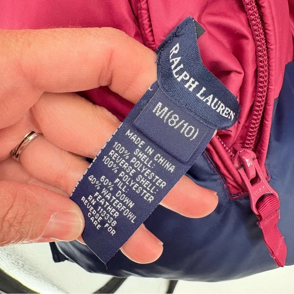 Ralph Lauren pink and blue down/waterfowl Puffer Vest